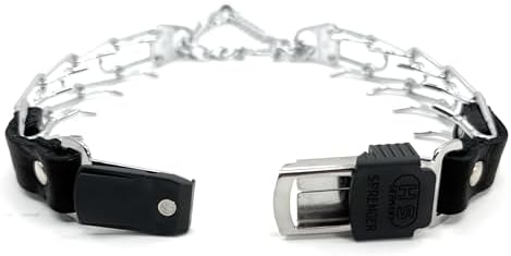 Herm Sprenger Prong Collar for Dog Training with Easy Quick Release Cliclock & ORing - German Made Dog Collar with Chrome Plated Steel 4mm Prongs for Extra Large Dogs (26-31" Neck)