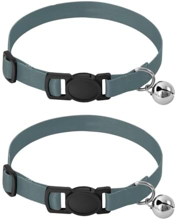 White Polka Dots Blue Cats Collar 2 Pack Soft Cat Collar Adjustable Length 10.6" to 17.1"