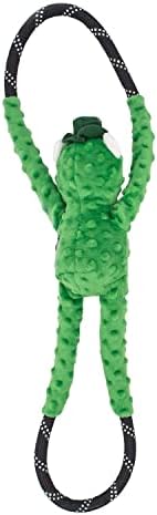 ZippyPaws - RopeTugz St. Patrick's Day Lucky Bear Dog Toy - Durable Rope, Squeaky Chew Toy, Perfect for Tug of War, Suitable for Small, Medium, and Large Breeds - Machine Washable