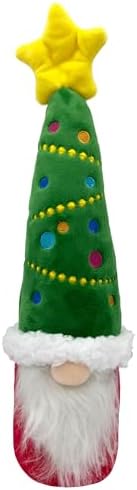 Huxley & Kent Funny Dog Toy w/Squeaker – Holiday Power Plush Squeaky Dog Toys for Small, Medium & Large Dogs – Soft Stuffed Animal for Indoor Play & Fetch - Fetchies® Let's Get Lit Gnome, Small