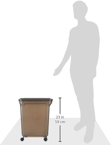 IRIS USA Dog Food Storage Container, Up to 40 lbs, Smoke, Made in USA