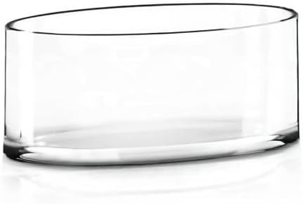 CYS EXCEL Extra Wide Glass Cylinder Vase 10 Inch Diameter x 4 Inch Height Large Clear Flower Vase for Centerpieces Floating Candles Terrariums or Succulents