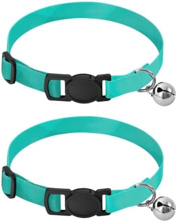 Aqua Turquoise Gradient Small Dog Collar 2 Pack Collars for Puppies Adjustable Length 10.6" to 17.1"