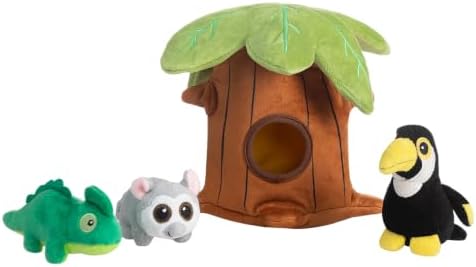 Hollypet Squeaky Hide and Seek Dog Toys for Small and Medium Dogs, Baobab