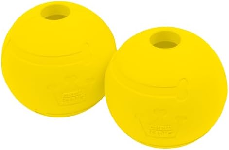 Chew King Flavored Rubber Ball Collection, 4 Inch Chicken Flavor Rubber Fetch Balls 2-Pk