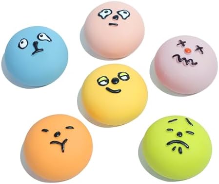 Squeaky Dog Toys for Puppies Small Dogs, [6 Pack] Latex Rubber Interactive Fetch Balls with Squeaker, Funny Puppy Play Ball Toy