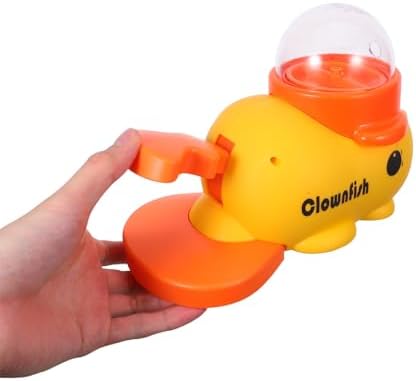 Interactive Easy to Clean Clownfish Shaped Dog Treat Dispenser with Press and Rotate Mechanism Pet Feeding Made of Sturdy Abs Slow Feeder for Home and Outdoor Activities