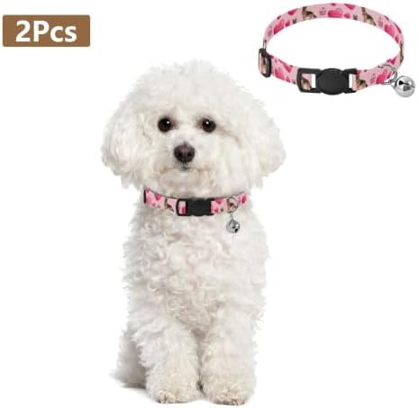 German Shepherd Dogs Pet Collars for Cats, 2 Pack Cat Collar Breakaway with Bell