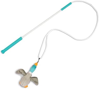Outward Hound Tail Teaser Wand Dog Toy with Squeaky Plush, 17.4"