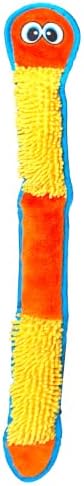 Outward Hound Durablez X-Large Nubby Snake Stuffing-Free Squeaky Plush Dog Toy for Puppies & Dogs - Interactive, Soft Yet Tough, No Mess, Jumbo Squeaker, Long-Lasting Play, 39 inch, Orange