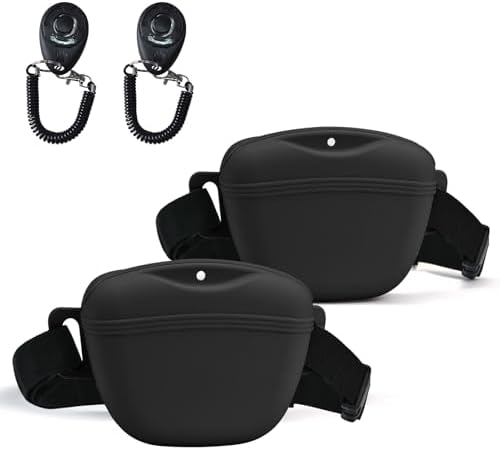 AUDWUD Magnetic Silicone Dog Treat Pouch with Adjustable Belt