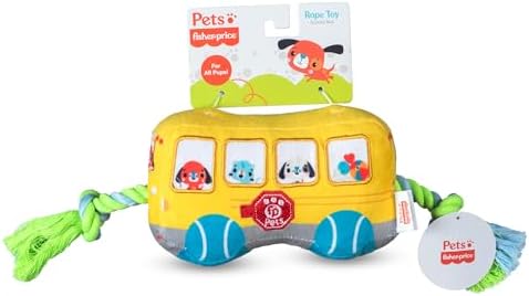 Fisher Price School Bus Rope Dog Toy