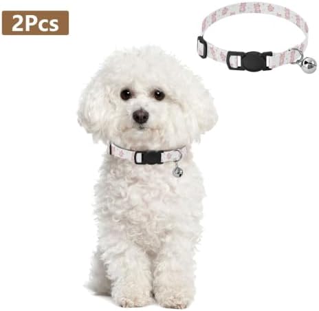Cute Pink Kittens Adjustable Buckle Small Dog Collar 2 Pack Collar for Cats