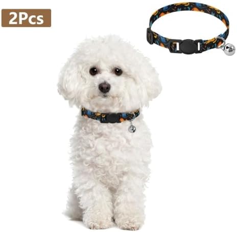 Cute Cats Black Cat Collars with Bell 2 Pack Pet Collar Adjustable 10.6 to 17.1 Inches