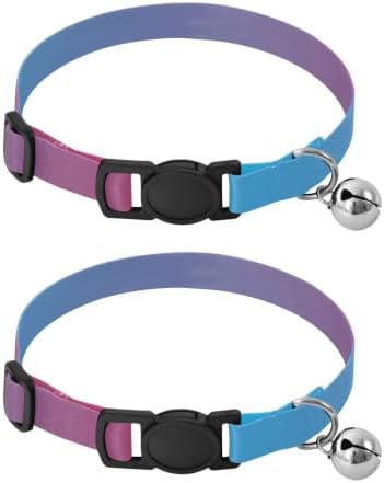Blue Gradient Pet Collars 2 Pack Collar for Kitten Adjustable Length 10.6" to 17.1"