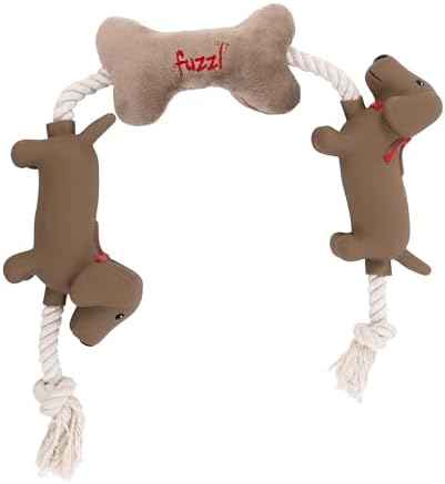 Fuzzl Sizzles Tugga Dachshund Rope Toy for Puppies and Small Medium Dogs