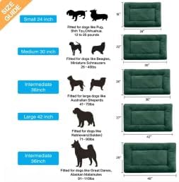 Dog Crate Pad Washable Dog Bed for Crate Medium Cozy Mat 30-Inch Green | Ultra Soft Kennel Pad,Anti-Slip Bottom,Fits for Most Metal Crates,Comfortable Sleeping Pet Mat