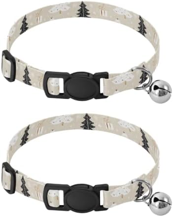 Cute Christmas Ballerina Pet Collars 2 Pack Dog Collars for Small Dogs Adjustable 10.6 to 17.1 Inches