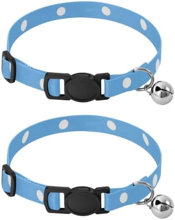 Blue Polka Dots Pet Collars 2 Pack Collar for Cats Adjustable 10.6 to 17.1 Inches