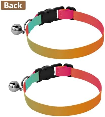 Green Red Gradient Cat Collars 2 Pack Comfortable Cat Collar Adjustable 10.6 to 17.1 Inches