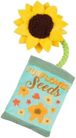 BarkBox Funflower Seeds Dog Toy - Toy for Extra Small to Medium Dogs