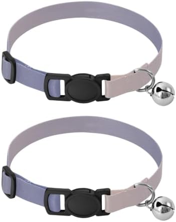 2 Pack Cat Collar Pink Blue Gradient Decorative Pet Collar with Bell, Adjustable 10.6 to 17.1 Inches