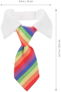 Adjustable Pet Necktie Rainbow Stripe Cloth Costume Accessory