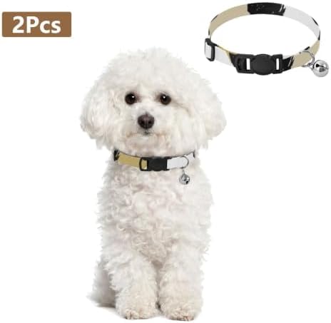 Cute Black Polka Dot Collars for Cats, 2 Pack Cat Collar with Bell
