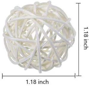 LIUSM 20 Pcs Colorful Handmade Wicker Rattan Balls Decorative