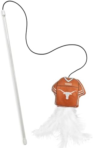 Pets First NCAA Texas Longhorns Team Jersey Wand with CAT NIP, Cat Toy Jersey Shaped Plush Teaser Toy for Cats & Kittens - Interactive Pet Toy for Play & Exercise