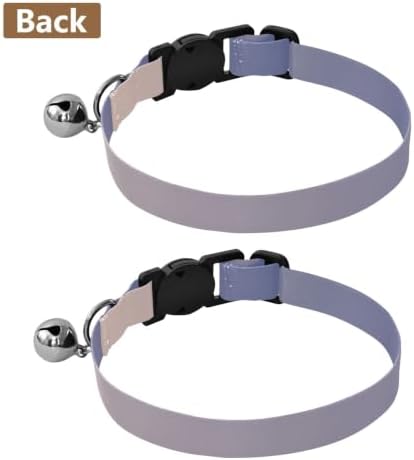 2 Pack Cat Collar Pink Blue Gradient Decorative Pet Collar with Bell, Adjustable 10.6 to 17.1 Inches
