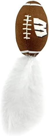 BEST PLUSH CAT TOY - NCAA WISCONSIN BADGERS Complete Set of 3 piece Cat Toys filled with Fresh Catnip. Includes: 1 Helmet Cat Toy, 1 Football Cat Toy with Feathers & 1 Beer Bottle. Beautiful Team LOGO