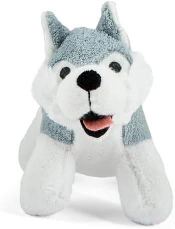 Jeffers Pet Animal Cuddlers Plush Squeaky Dog Toy, 8 in - Gray Husky