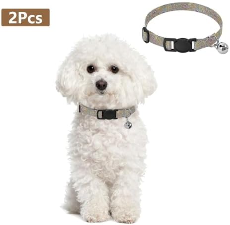 Boho Mandala Pet Collars for Cats, 2 Pack Dog Collar with Bell