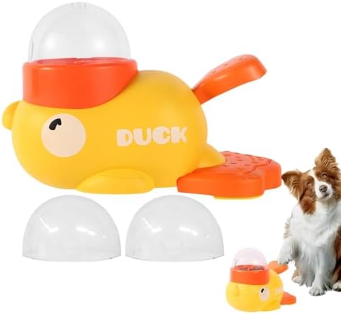 Interactive Dog Toys, Duck Shape Dog Slow Feeder Puzzle Toy, 2 in 1 Interactive Slow Feeder for Cat, Pet Treat Food Dispenser, Pet Feeding Tool for Enrichment, Reduces Bloating & Training