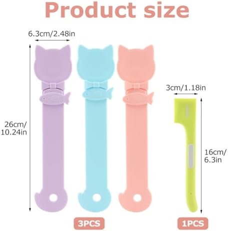 3 Pcs Cat Treat Spoon, Lickable Cat Strip Feeder Spoon Squeeze for Small Pets, Sliding Kitten Treat Food Dispenser for Licky Treats & Wet Food with Canning Spatula