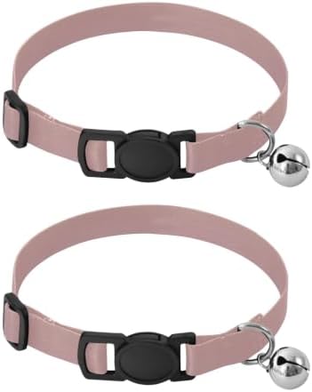 2 Pack Pet Collars Yellow Amethyst Gradient Ombre Puppy Collar with Bell, Adjustable 10.6 to 17.1 Inches
