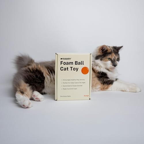 Rawry Foam Ball Cat Toy for Indoor Cats & Kittens,12 Pack, Orange