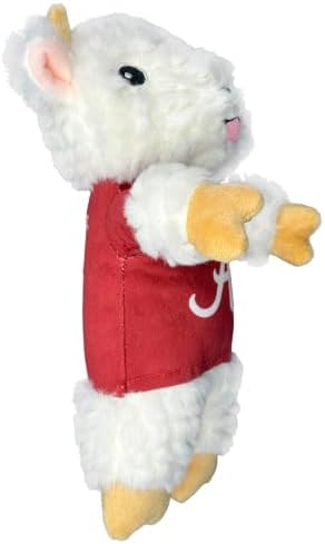 Pets First NCAA Alabama Crimson Tide Goat Plush Toy for Dogs and Cats with Squeaker, Wearing a Team Jersey! Fun & Sporty Goat Shaped Dog Chew Toy, Interactive Pet Toy