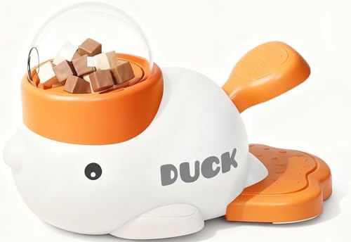 Little Yellow Duck Food-Dispensing Freeze-Dried Launcher, a Self-Entertaining Toy for Cats and Dogs to Relieve Boredom and Dispense Treats (White)