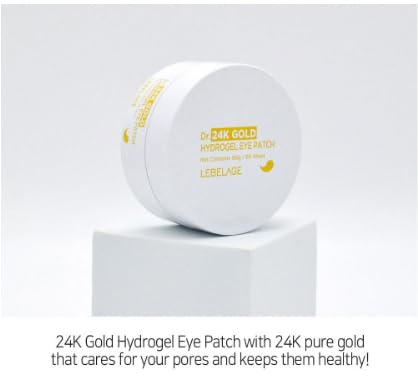 LEBELAGE Eye Patch Hydrogel 24K Gold 60 Sheets | Cooling Hydrogel Under Eye Patches with Gold | Moisturizing Eye Care for Daily Skincare Routine