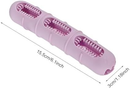 Sausage-Shaped Dog Chew Toy with Teeth Cleaning Bristles (Pink)