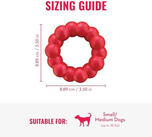 KONG Ring, Natural Rubber Chew Toy for Dental Health, for Small/Medium Dogs