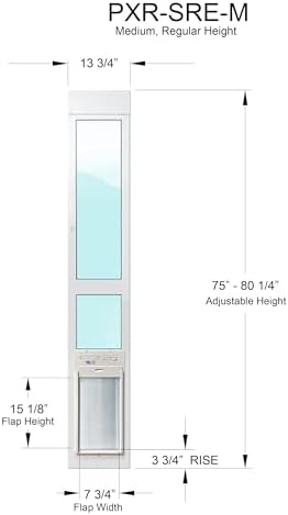 Power Pet Automatic ROLL UP Door by High Tech Pet Brand - Motorized Panel Rolls Up - Pet Operated - Remote App Control - 24/7 Exit & Entry Timers (Medium, Patio Regular - 75-80¼)