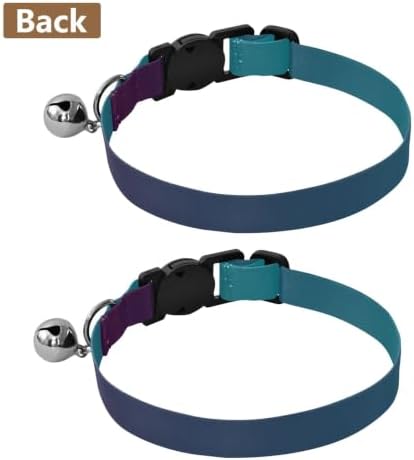 Blue Gradient Small Dog Collar 2 Pack Collar for Cats Adjustable Length 10.6" to 17.1"