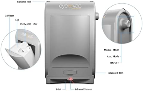 EyeVac Pro & Squeegee Broom Bundle - Touchless Vacuum Automatic Dustpan with Multisurface Broom, Corded Bagless Vacuum, 1400 Watt Sensors for Pet Hair, Dirt, Food Debris, Kitchen & Salon (Silver)