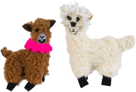 Pet Zone Mama Llama Soft Plush Catnip Filled Interactive Cat Toy, 2 Pack