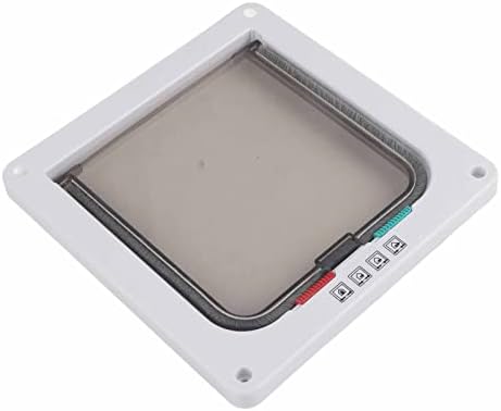 Zopsc Lockable Pet Cat Door, 4 Way Cat Flap Door for Small Dog, Pet with Lock for Dog Indoor Outdoor