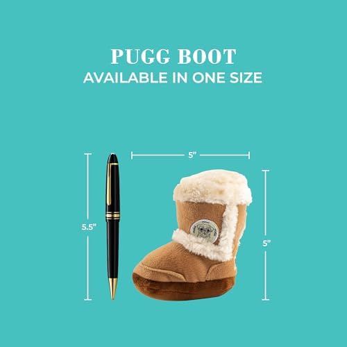 Haute Diggity Dog Pugg Boot Plush Dog Toy, Designer Parody Stuffed Chew Toy