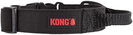 KONG Ultra Durable Padded Comfort Handle Dog Collar (Medium, Black)